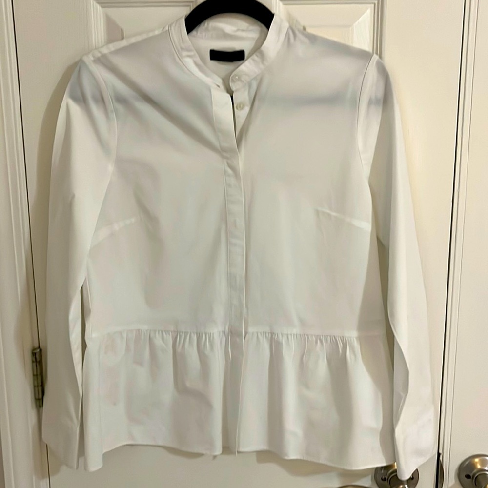 White J.crew button down with peplum detail